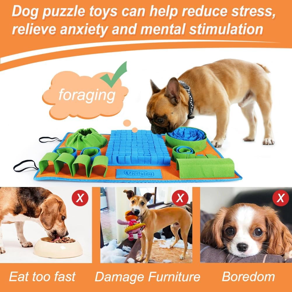 General Snuffle Mat for Dogs, Interactive Dog Puzzle Toy for Boredom and Mental Stimulation, Enrichment Feeding Game Sniff Mat Helps Slow Eating and Keep Busy