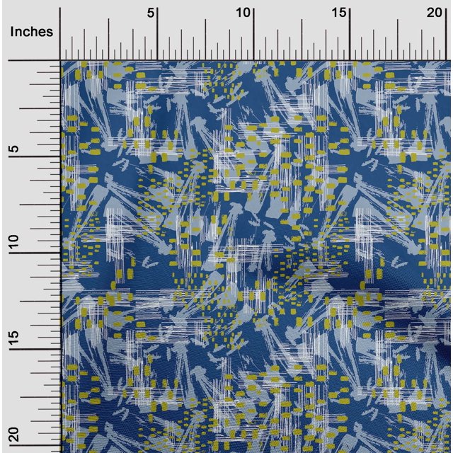 oneOone Cotton Cambric Blue Fabric Geometric Texture Sewing Craft Projects Fabric Prints By Yard 56 Inch Wide