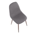 thumbnail image 3 of Lumisource Pebble Contemporary Chair in Walnut Metal and Charcoal Fabric - Set of 2, 3 of 8