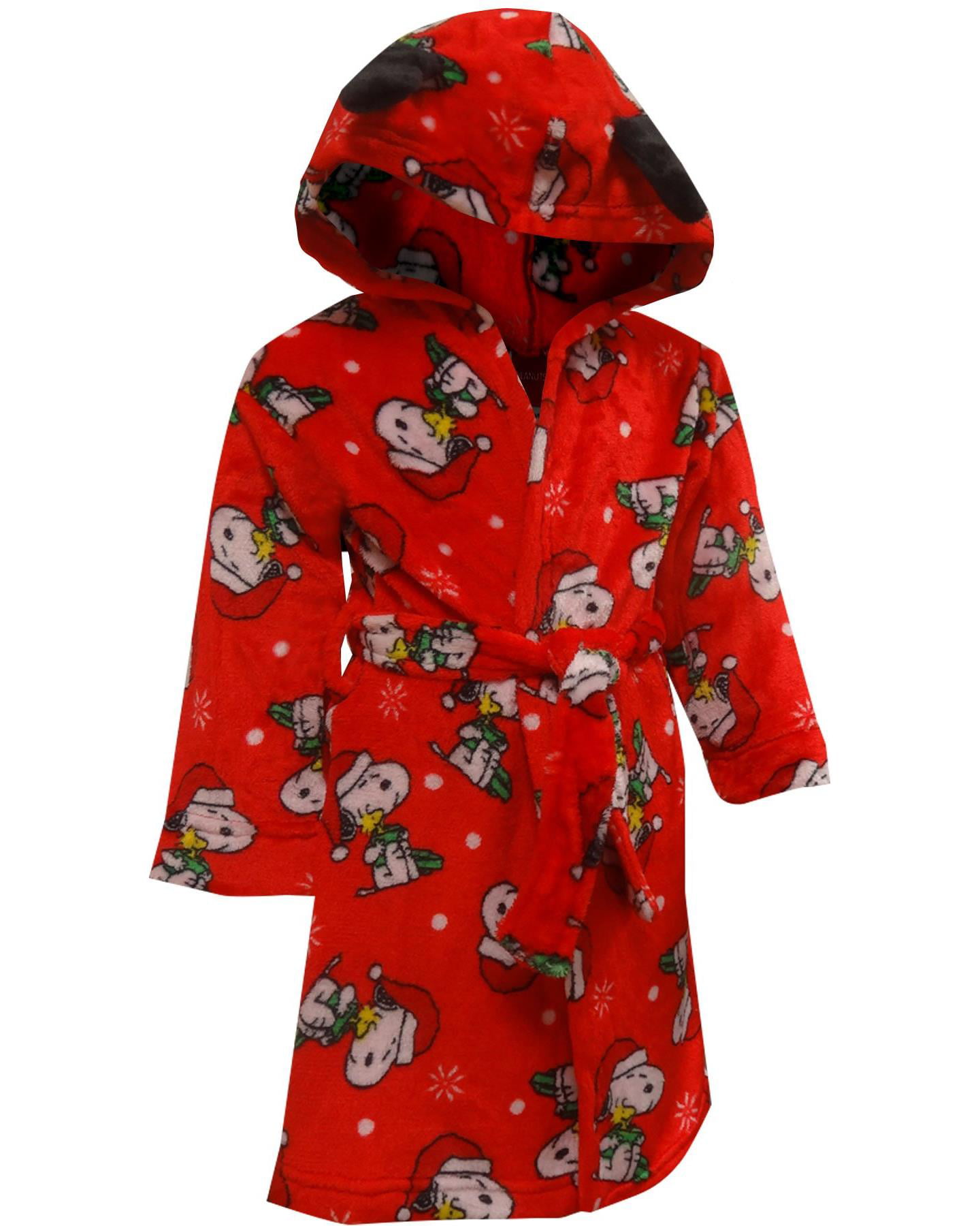 Peanuts Toddler Boys Plush Holiday Robe Size 2T 3T 4T 