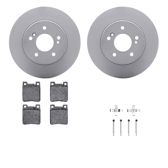 Dynamic Friction Company Rear Geospec Brake Rotors with 5000 Advanced Brake Pads includes Hardware 4512-63140