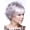 White, variant on White Short Curly Hair Wig for Women with Oblique and Air Bangs - Lightweight and Comfortable Fashion Hairpiece
