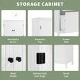 thumbnail image 5 of Bellemave Bathroom Floor Storage Cabinet with 2 Doors, Drawers and Adjustable Shelf Freestanding Cabinet Multifunctional Small Storage Organizer for Living Room 23.6” x 11.8” x 43.3” (White, 2 Doors), 5 of 11