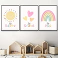 thumbnail image 3 of 3pcs Unframed Modern Cartoon Sun, Love, Rainbow Canvas Wall Art - Waterproof, Vibrant Youngsters Room Decor, Creative Gift for Boys and Girls, Inspirational Messages, Perfect for Bedroom or Playroom, 3 of 4