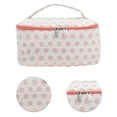 thumbnail image 4 of Unique Bargains 1 Pc Lightweight Square Dots Travel Cosmetic Bag for Travel White Pink Polyester, 4 of 6