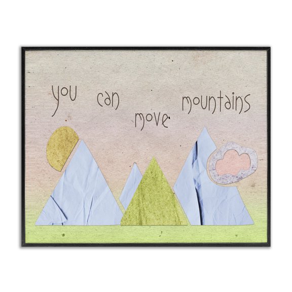 Stupell Industries Modern You Can Move Mountains Collage Pink Black Framed Giclee Art, 14 x 11, by Lil' Rue