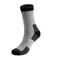 thumbnail image 3 of Fewfanhot Men’s Color Block Crew Winter Socks Polyester Warm Thick Cushioned Mid‑Calf Socks for Outdoor Daily Cold Weather Wear, 3 of 6