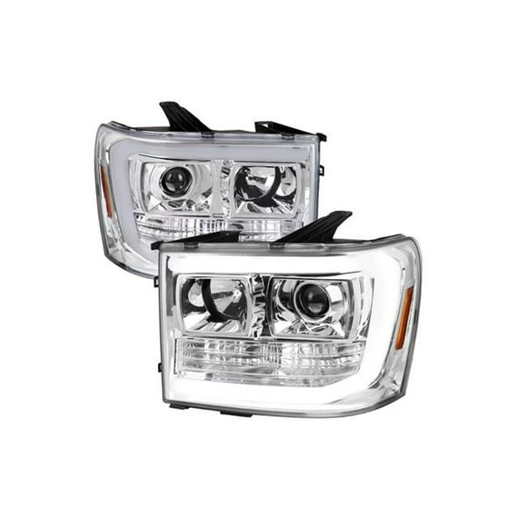Chrome Projector Headlight with Clear Lens for 2007-2014 GMC Sierra 1500