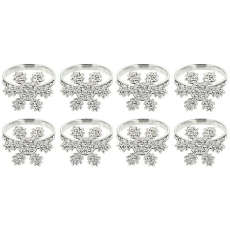 

Etereauty Napkin Rings Snowflake Christmas Xmas Rings Holder Ring Ring Decor Table Snow Holiday Serviette Holders Winter Wedding