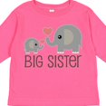 thumbnail image 4 of Inktastic Big Sister Elephant Girls Long Sleeve Toddler T-Shirt, 4 of 5
