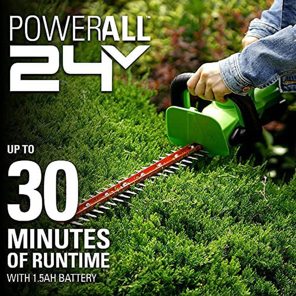 Greenworks 24V 22" Hedge Trimmer with 1.5Ah Battery & Charger 2205402