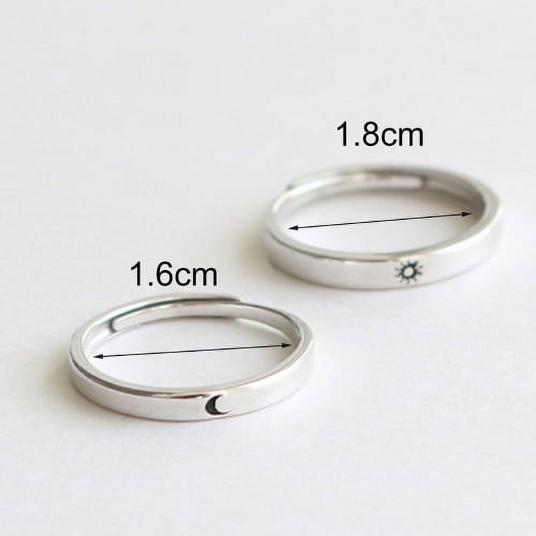 COLORFUL BLING 3-Piece Moon, Star & Sun Adjustable Boho Rings - Stainless Steel Jewelry For Women & Men