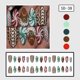 thumbnail image 2 of Autumn Themed Press On Nail 30PCS Christmas Striped Design With Golden Friendly ABS Fake Nail Short Square, 2 of 5