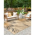 thumbnail image 2 of Unique Loom Outdoor Botanical Collection Area Rug - Meadow (5' 1" x 8' Rectangle Multi/Beige), 2 of 8