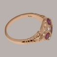 thumbnail image 5 of LBG British Made 9k Rose Gold Natural Ruby & Diamond Womens Promise Ring - 33 size options - Size 4.5, 5 of 7