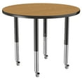 thumbnail image 4 of ECR4Kids 36in Round Everyday T-Mold Adjustable Activity Table Oak/Black/Black - Super Leg, 4 of 8