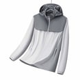 thumbnail image 2 of Tqyyweavej Women's Plus UPF 50+ Lightweight Athletic Jacket Sun Protection Zip Up Hoodies Oversize Color Block Pocketed Shirts for Hiking, 2 of 10