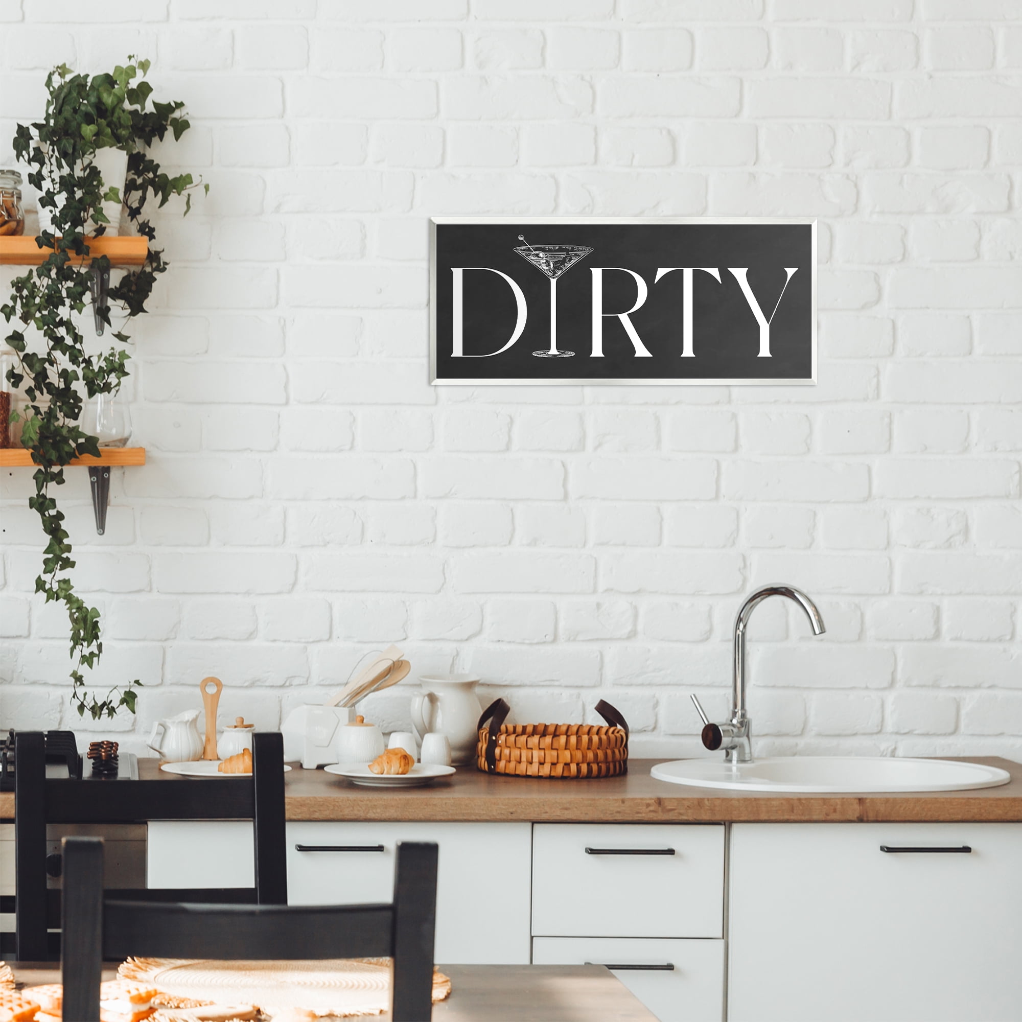 Stupell Industries Dirty Martini with Chalkboard Lettering Wall Plaque Art, design by Lettered and Lined