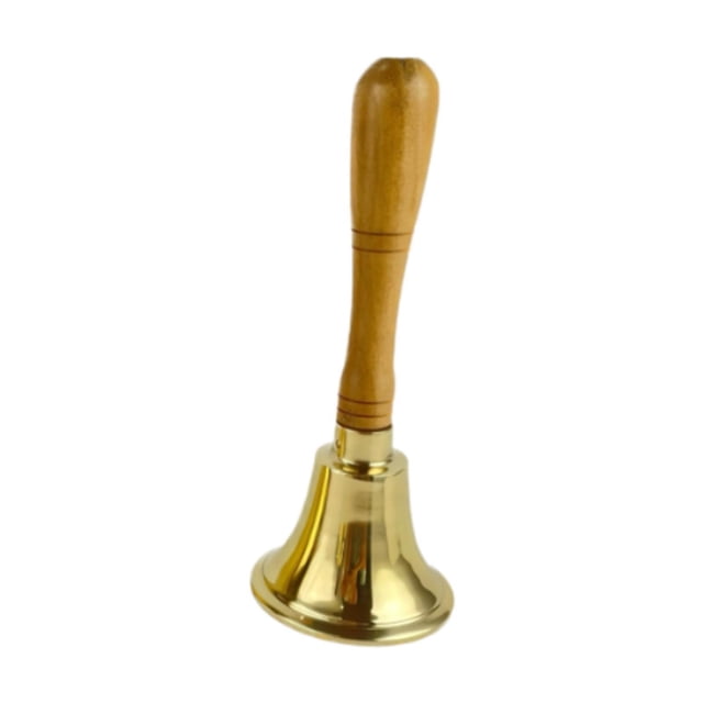 Campana de mano de latón, campana decorativa, mango de madera, campana para cena, campana para almuerzo, decoración 77 cm x 204 cm