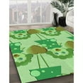 thumbnail image 3 of Ahgly Company Machine Washable Indoor Round Transitional Dark Lime Green Area Rugs, 5' Round, 3 of 7