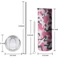 thumbnail image 5 of 20oz Pink Camo Classic Shape Pattern Skinny Tumblers Stainless Steel Tumbler with Lid and Straw,Vacuum Insulated Double Wall Travel Tumbler Cups with Cleaning Brush for Coffee,Tea, 5 of 6