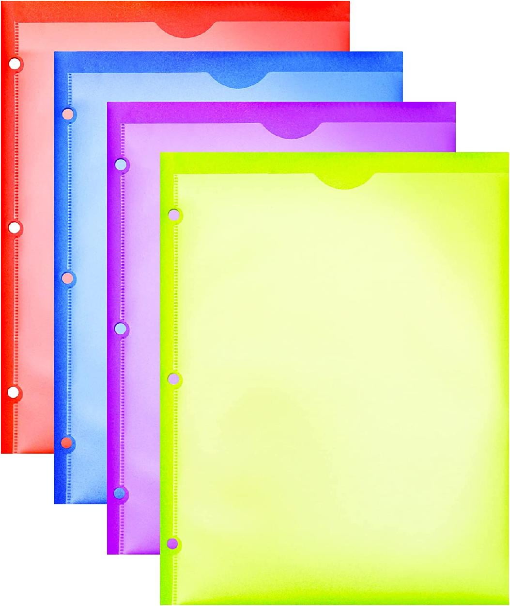 Heavy Duty Plastic Folders with Clear Front Pocket , Pocket Folders for