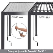 Mirador 111S 10x10 Outdoor Pergola,Full Aluminum Frame w/Adjustable Louvered Roof, Charcoal
