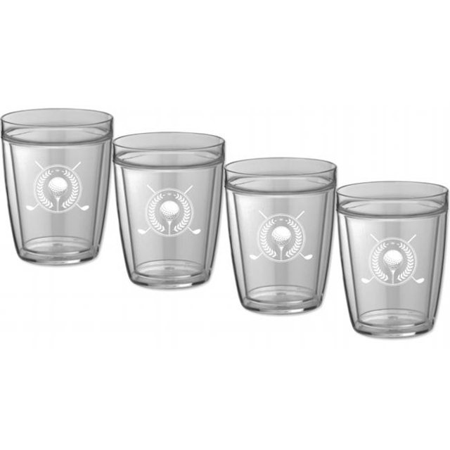 Kraftware Corp 89014 Kasualware 14 oz. Double Paroi Boisson Courte Golf&44; Lot de 4
