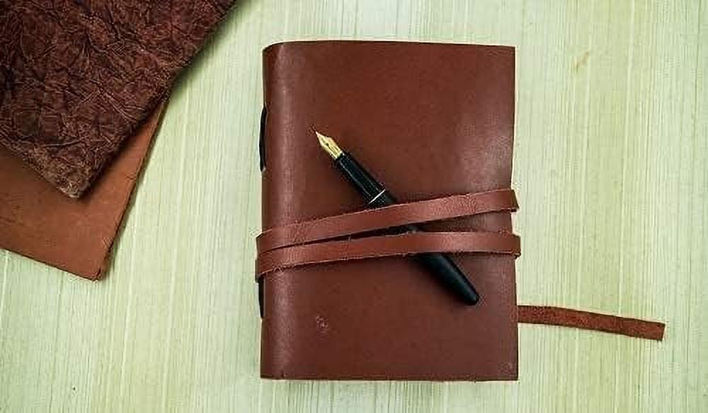 OVERDOSE Deckle Red Leather Journal - Vintage Travel Journal for Men & Women Sketch Writing Diary Sketchbook Book of Shadows Handmade Vintage Deckle Edge Paper - 6 x 8 inches | 15 x 20 cm | A5