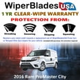 thumbnail image 2 of 2016 Ram ProMaster City Beam Wiper Blades Wipers w/1yr Warranty (Set of 2) (WiperBladesUSA), 2 of 5