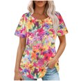 thumbnail image 2 of Fiudx Camisetas para Mujer Top Estampado con Cuello Redondo y Manga Corta Informal para Mujer a La Moda, 2 of 6