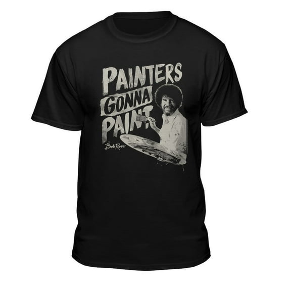 Teelocity Bob Ross Painters Gonna Paint Black Short Sleeve Graphic Tee
