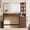 Dark Walnut, variant on Kuublock 48" Fluted Vanity Desk with 36" LED Lighted Mirror, Glass Top Makeup Vanity Table with 6 Drawers & Adjustable Shelves, Modern Dressing Table with Charging Station for Bedroom, Dark Walnut