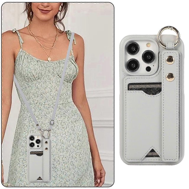 for iPhone 15 Pro Max/ 15 Ultra Wallet Case with Card Holder Phone Lanyard PU Leather for iPhone 15 Pro Max/ 15 Ultra Cade with Stand