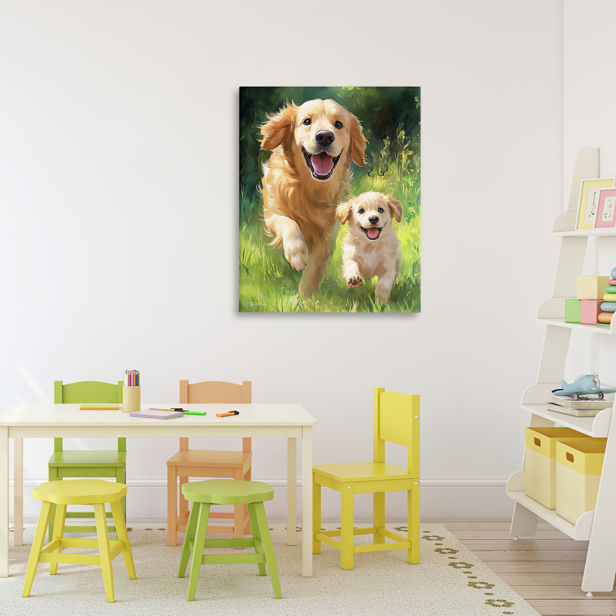 Father & Son Labrador Canvas Wall Art, design by Momart