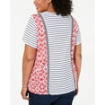 thumbnail image 2 of Style & Co Plus Size Mixed-Print T-Shirt, Dark Red, 4X, 2 of 3