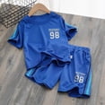 thumbnail image 2 of Ccpelsie Toddler Boy's 2 Piece Set Graphic Short Sleeve T Shirt Shorts Outfits - Boys Athletic Sets(Blue,10-11 Years), 2 of 4