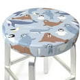 thumbnail image 3 of Hirioo Seal Fox Seagull Whales for Round Bar Stool Seat Covers Washable Stool Cushion Slipcover Elastic Bar Chair Covers for 12-14 Inch Chair-14 inch, 3 of 7