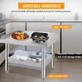 thumbnail image 4 of Table Support de Gril en Acier Inoxydable Robuste avec Pieds Ajustables 36 par 30 ines Tablette Supérieure 1000 Livres Tablette Inférieure 220 Livres Poste de Travail Résistant à la Corrosion pour Cuisines Commerciales, Hôtels et Maisons, 4 of 6