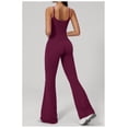 thumbnail image 6 of PISONIC Workout Sets for Women, 2 Piece Seamless Spaghetti Straps Crop Top Matching High Waist Flare Leggings Gym Yoga Outfits, 6 of 7