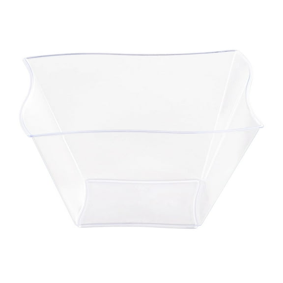Smarty 14 oz. Clear Square Wave Disposable Plastic Soup Bowls 120ct
