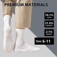 thumbnail image 5 of LDU Men's Crew Socks with Non-Slip Sole, Solid Color Cotton Athletic Socks with Moisture-Wicking for Sports & Daily Use, 3 Pairs, 5 of 6