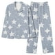 thumbnail image 1 of Puntoco Ropa de dormir para mujer, pijama informal de manga larga con estampado de moda para mujer, pantalones y blusas casuales, 1 of 4