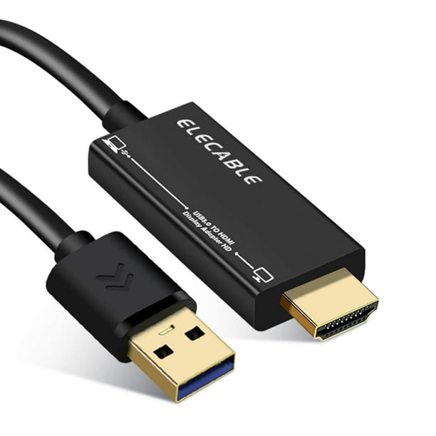 Cable adaptador USB a HDMI, seleccionable para Mac, Windows 1080P, 1,8 m