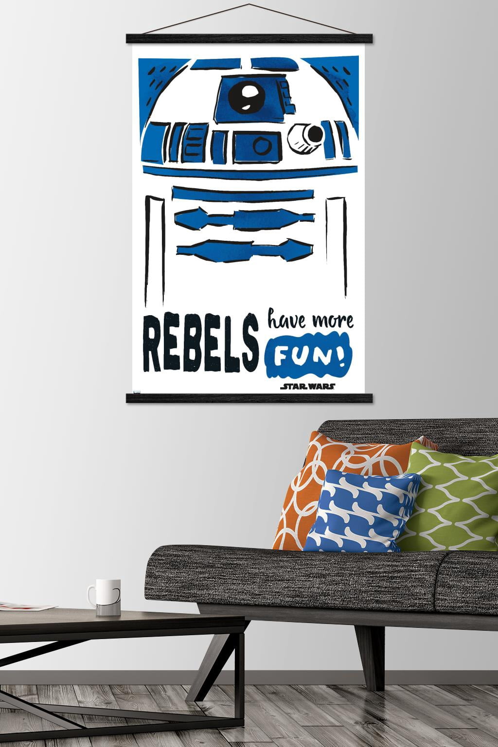 Star Wars: Saga - R2-D2 Fun Wall Poster with Wooden Magnetic Frame, 22.375" x 34"