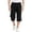 Black, variant on Boys Girls Cotton Linen Capri Pants Elastic Waist Wide Legs Capris with Pockets Loose Workout Copped Pants