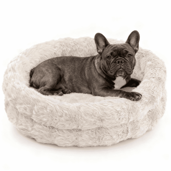 24"x24"x7"Round Cat Beds for Indoor Cats,Washable Beds with Anti Slip Bottom for Cats and Small Dogs,Soft Plush Faux Fur Pet Bed for Puppy and Kitten