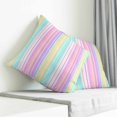 thumbnail image 4 of Throw Pillow Covers 26x26 Inch, Pink Aqua Stripes Decorative Pillow Cases for Couch Sofa Bed, Geometric Yellow Geometric Cotton Linen Square Home Decor Pillowcases with Hidden Zipper, 4 of 7