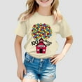 thumbnail image 2 of Wxolcjlv Girls Kids 100 Days Of School Print Crewneck Loose Short Sleeve Spring T-Shirts Soft Trendy,3-13Y, 2 of 4