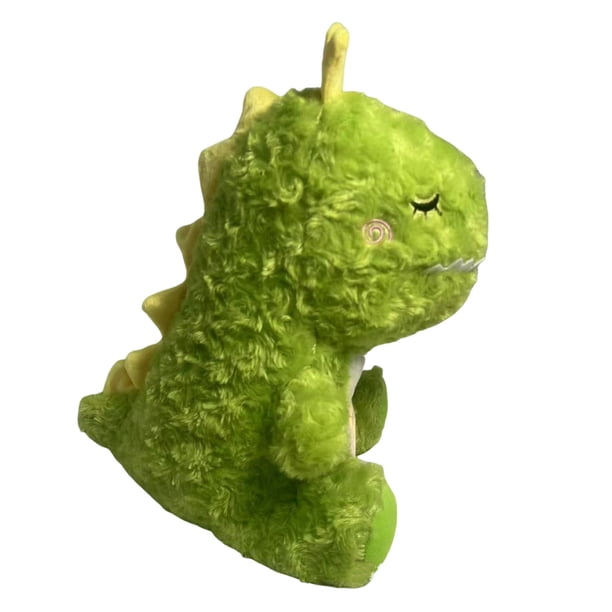 Bewildely Lindo juguete de dinosaurio relajante con música y luz para calmar el sueño del bebé Lindos juguetes de dinosaurio relajantes Animales de peluche y juguetes de peluche verde